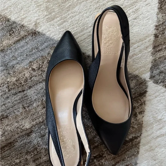 Vince Camuto Black Slingback Heels - Picture 2 of 6